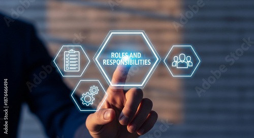 Roles and responsibilities concept, business delegation and task management, corporate structure