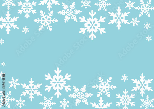 Snowflake Border, Winter Snow Frame, Snowflake background illustration