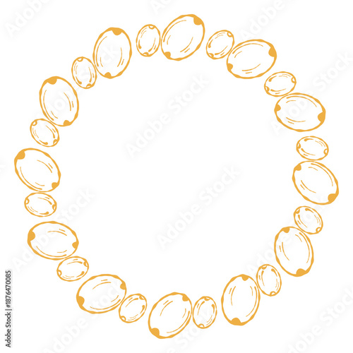 Olive wreath, botanical frame illustration. Olive branch wreath, logo and label frame. Laurel olive wreath