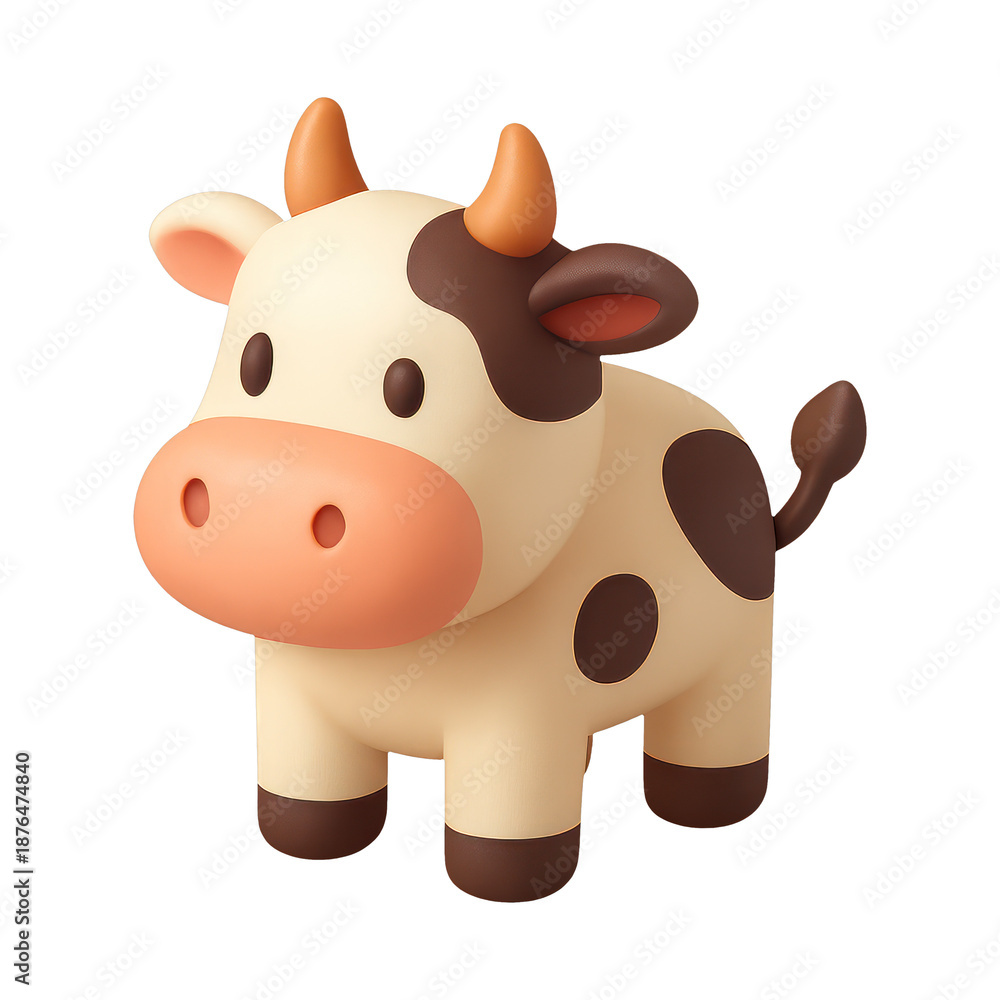Fototapeta premium PNG Cute cartoon cow illustration