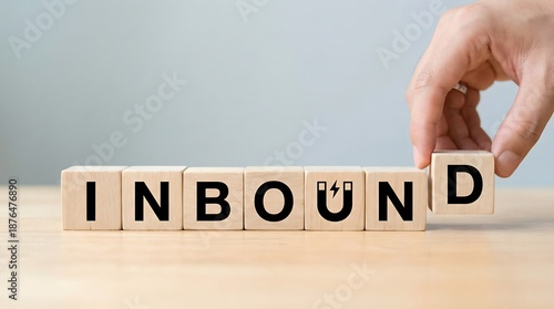 inbound marketing strategy with wooden blocks