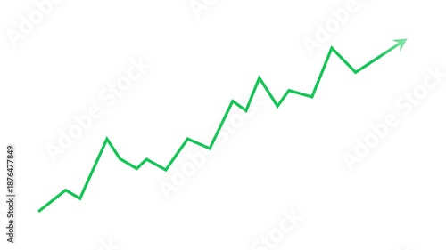 Business graph growth with green arrow