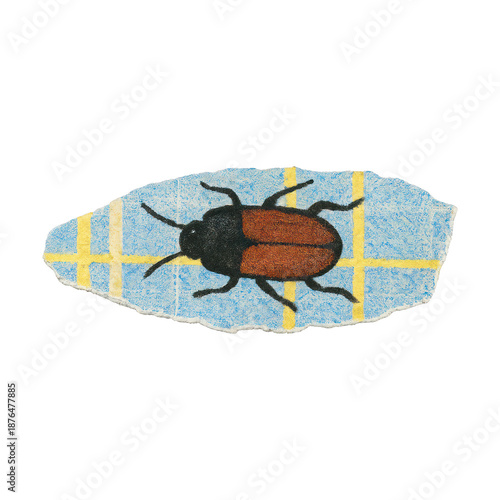 PNG Colorful mosaic beetle design © Rawpixel.com