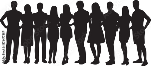 vector illustration. Silhouettes of overweight people. Big set of married couples.