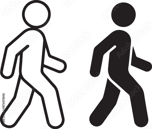 vector illustration of walking man isolated icon