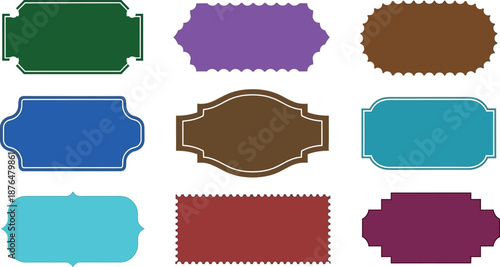 Collection of colorful geometric shapes in various patterns