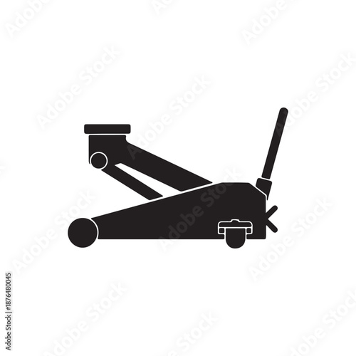 Lifting jack silhouette vector flat illustration design