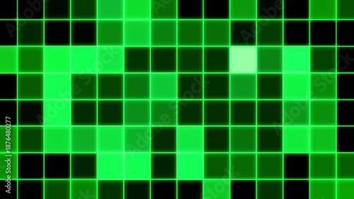 Green black simple abstract square background with grid, geometric animation