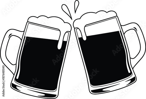 Cyclists riding bicycles in silhouette style on transparent background