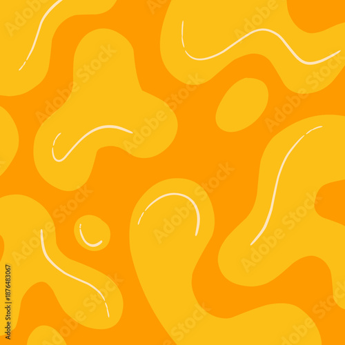 Abstract background with orange flames. Lava slime blob. melted cheese slime blob wallpaper seamless