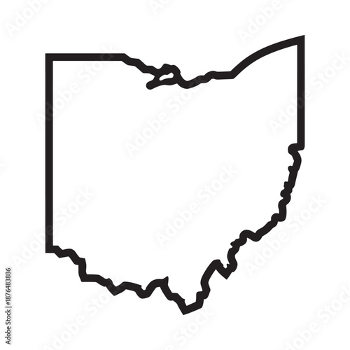black outline of ohio state in united states