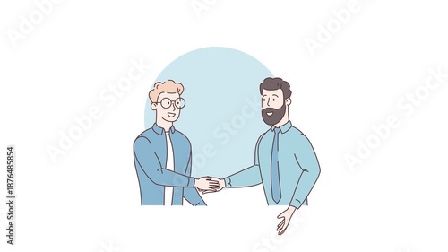 Wallpaper Mural Greetings at the meeting. Handshaking. Businessmen came to an agreement and completed the deal with a handshake. Hand shaking meeting agreement. Template for banner, infographics. 2d flat animation Torontodigital.ca