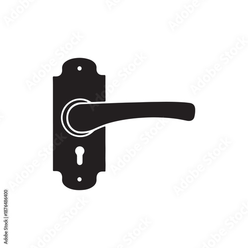 Door handle silhouette vector flat illustration design