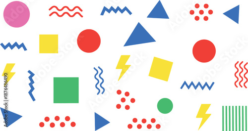 Vibrant geometric patterns in a playful array