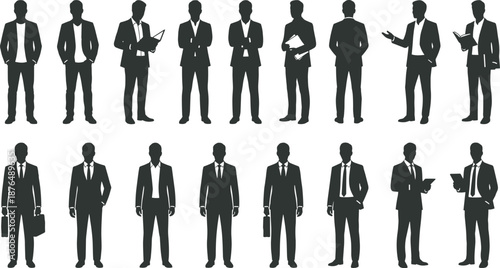 Large Collection of Diverse People Silhouettes Including Professionals Business Leaders Disabled Elderly Children and Service Workers Isolated on 