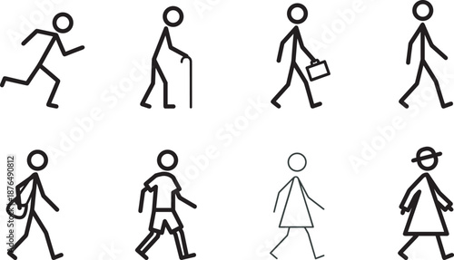 Large Collection of Diverse People Silhouettes Including Professionals Disabled Elderly Children and Service Workers Isolated on White Background for Inclusive Community and Social Representation