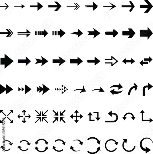 Wallpaper Mural Modern Black Directional Arrow Icons Set for Navigation Design Torontodigital.ca