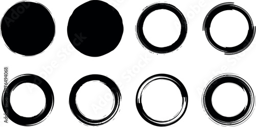 Collection of circular shapes in varying styles and sizes