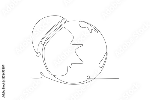 Earth hour concept one-line drawing