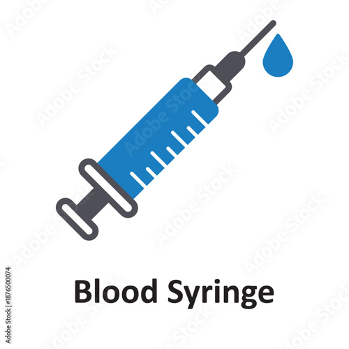 Blood Syringe Vector Icon which can easily modify or edit