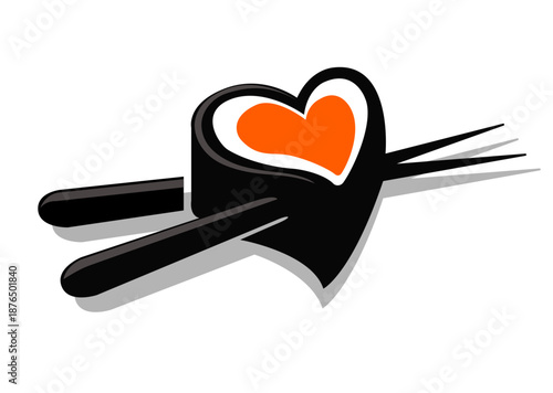 Sushi logo a forma di cuore