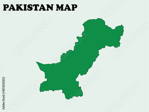 Green and White Pakistan Map Silhouettes with Title Text