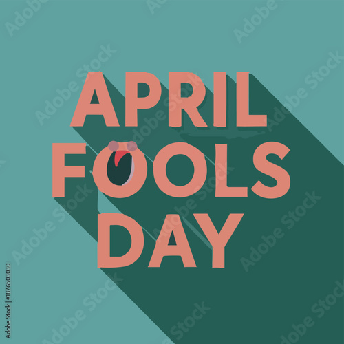 A colorful illustration celebrating April Fools' Day with vibrant text and party decorations