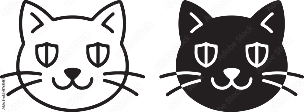 Obraz premium Two cats with shield eyes