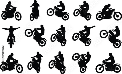 Art & Illustrationmotorcycle, motocross, stunt, biker, wheelie, silhouette, rider, bike, jump, racing, action, sport, extreme, freestyle, motorbike,
motorcycle stunt, motocross rider, bike silhouette,