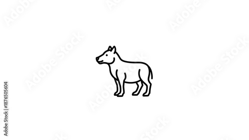 Minimalist horse outline icon, simple line art illustration, isolated on white background