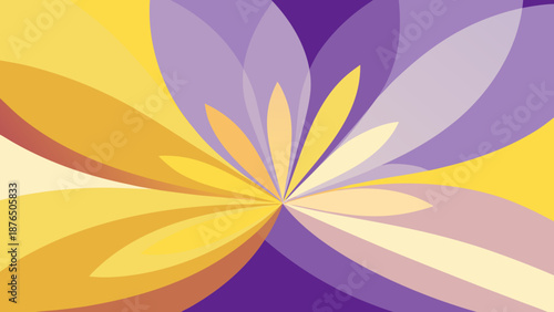 Abstract Blooming Petals in Butter Yellow to Lilac Diagonal Gradient - AI-generated illustration