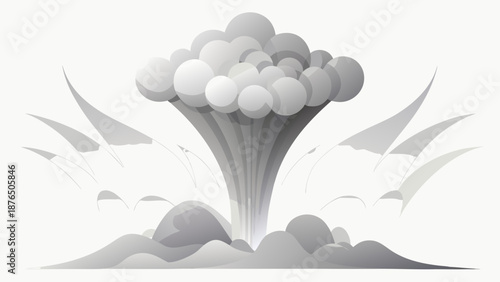 Ethereal Rising Steam Plumes in Soft White-Gray Gradients - AI-generated illustration