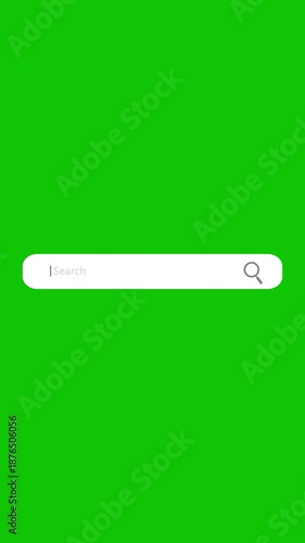 Search Bar With Magnifying Glass Animation Green Screen for Website SEO and Internet Optimization. 4K Resolution