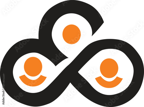 Modern Geometric Colorful Shape Vector logo with Center Abstract art, creative Symmetric Design.