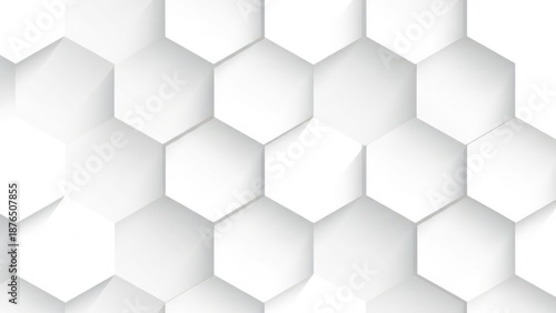 White hexagonal pattern with shadow effect