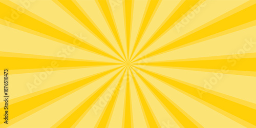 Yellow abstract background with light of sunburst. yellow starburst with halftone. sun ray retro background with flash