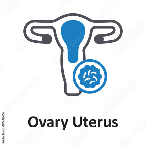 Ovary Uterus Vector Icon which can easily modify or edit