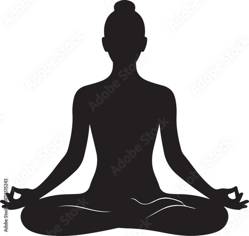 Woman Practicing Yoga Meditation Silhouette