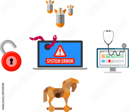 Cyber Crime Concept with Virus