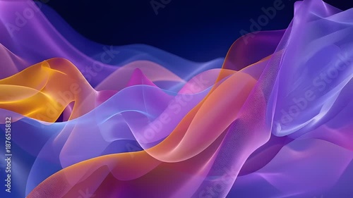 Abstract colorful flowing waves in a vibrant digital background