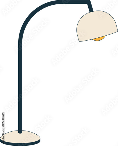 Modern floor lamps icon. Desk light, pendant hanging fixture, and table lamp for interior design. Vector illustrations of modern and retro home lighting fixture, including desk and table lamp.