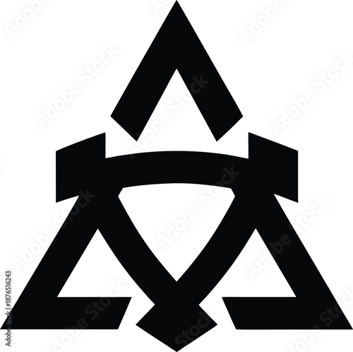 uncertainty principle delta symbols intertwined silhouette vector illustration on transparent background