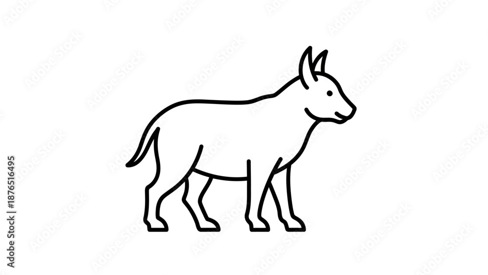 Naklejka premium Minimalist Line Art Donkey Icon - Simple Animal Vector Illustration