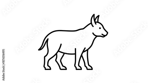 Minimalist Line Art Donkey Icon - Simple Animal Vector Illustration