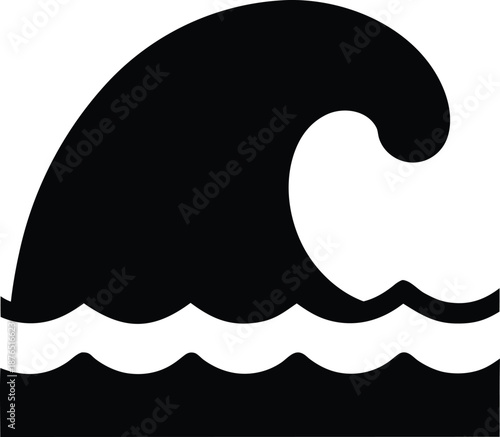 quantum wave forming ocean wave silhouette vector illustration on transparent background