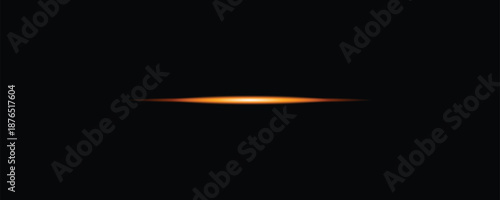 Gold Glow Horizontal Light Band on Black Background – Digital Abstract