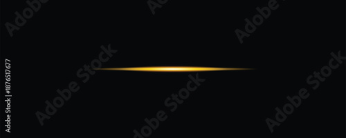 Glowing Golden Light Line in Darkness – Minimal Technology Background