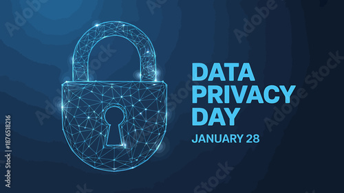 Data Privacy Day Illustration with Secure Lock Symbol