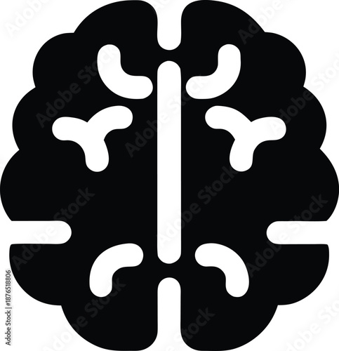 boltzmann brain in void silhouette vector illustration on transparent background