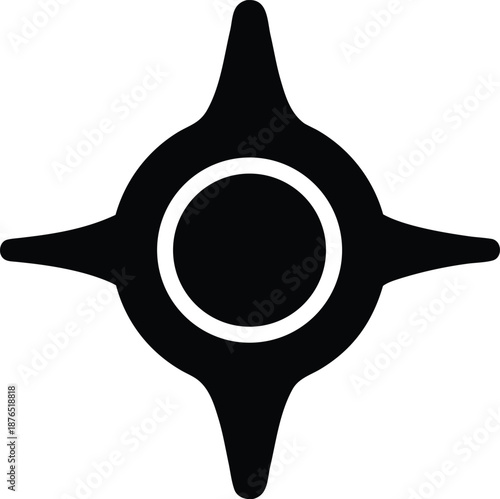 black hole accretion disk forming eye silhouette vector illustration on transparent background